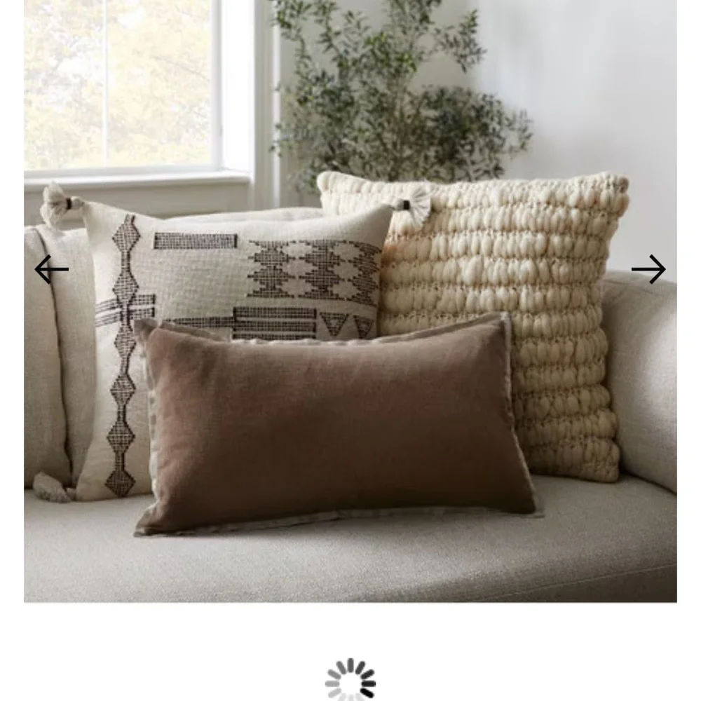 West Elm Cream Textured Accent Pillow NWT